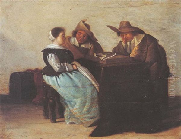 Reunion De Fumeurs Oil Painting by Jacob Jansz (Jan) van Velsen