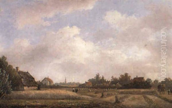 Partie Auf Dem Lande Oil Painting by Johan Diderik Cornelis Veltens