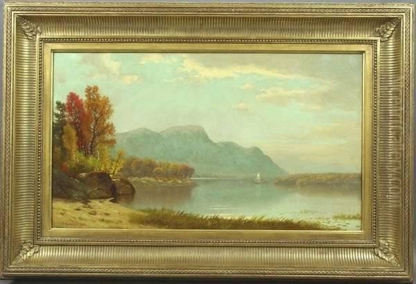 Brevoort, Quiet Day On The Lake, O/c Oil Painting by James Renwick Brevoort