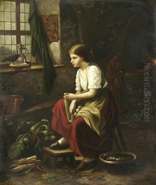 In Der Kuche Oil Painting by Anatole Vely