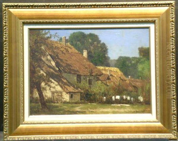 Farm House Oil Painting by James Renwick Brevoort