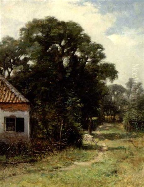 Et Hus I Skovens Udkant by Emanuel Ernst Gerardus van der Ven