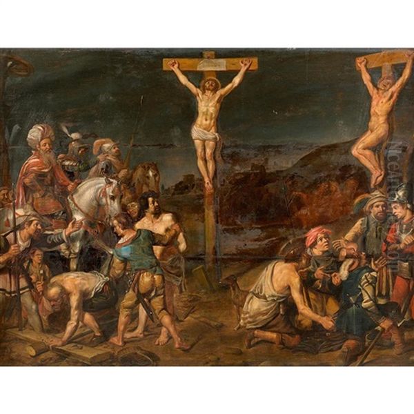 The Crucifixion Of The Thieves Oil Painting by Francois (Vernando) Venant