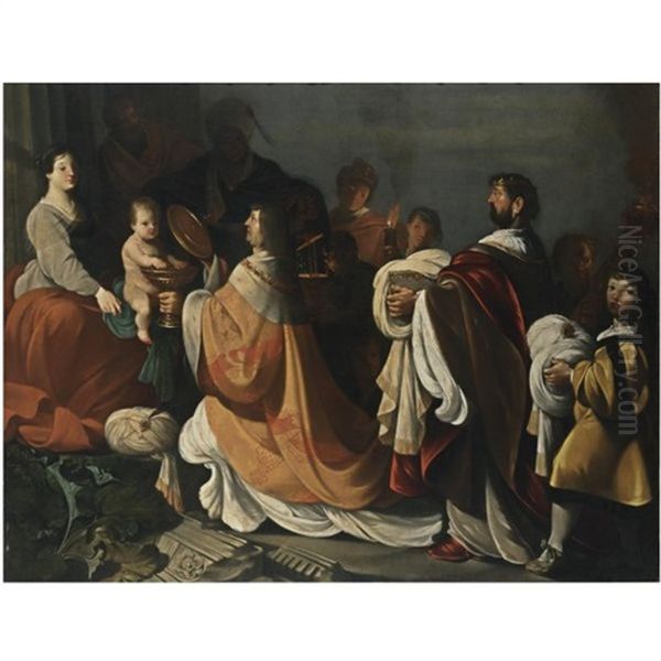 The Adoration Of The Magi Oil Painting by Francois (Vernando) Venant