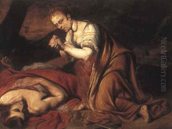 Pyramus And Thisbe Oil Painting by Francois (Vernando) Venant