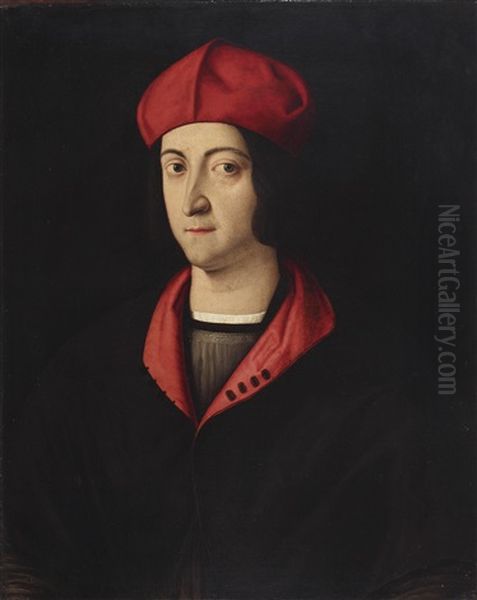 Bildnis Des Kardinals Ippolito D'este Oil Painting by Bartolomeo Veneto