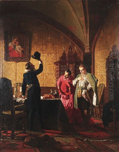 Grigory Otrepiev In Front Of The Polish King Sigismund Oil Painting by Karl Bogdanovich Venig