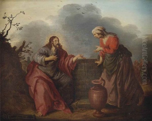 Christ And The Samaritan Woman At The Well Oil Painting by Adriaen Pietersz van de Venne