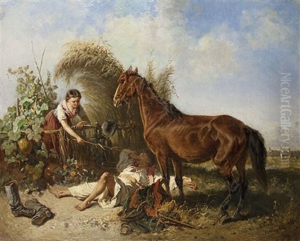 Gestorte Ruhe Oil Painting by Fritz Ritter von Venne