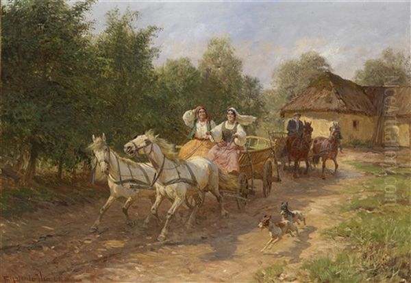 Wilde Fahrt Oil Painting by Fritz Ritter von Venne