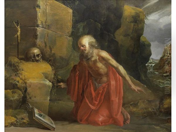 Saint Jerome In The Wilderness Oil Painting by Jan van de Venne