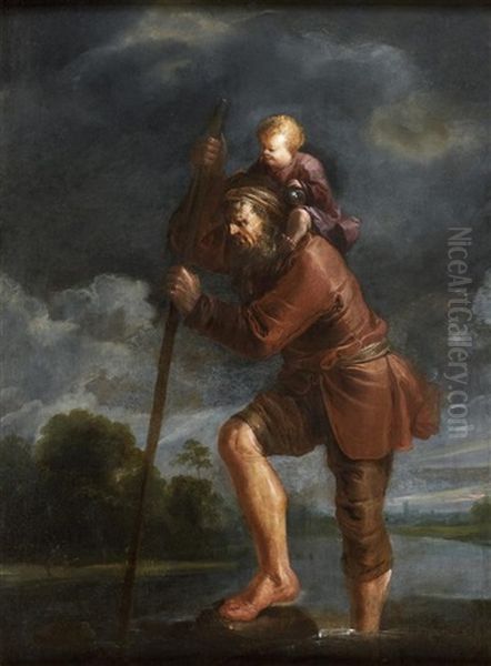 Saint Christophe Oil Painting by Jan van de Venne