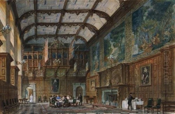 The Great Hall Oil Painting by Henry William Brewer