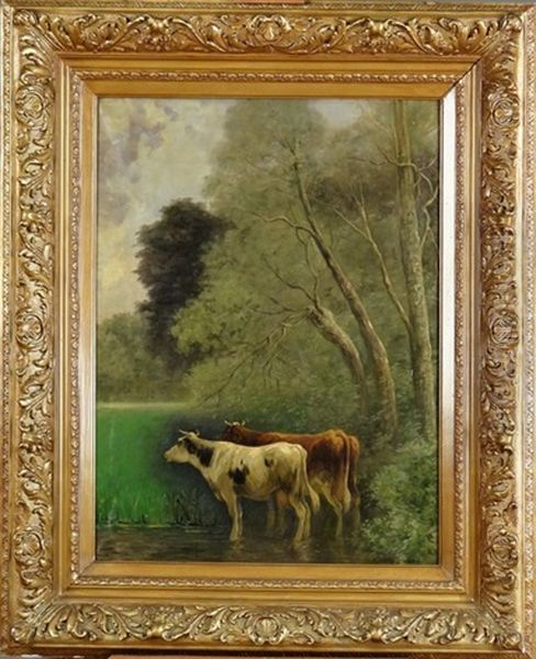 Vaches Sous Les Arbres Oil Painting by Rosa Venneman