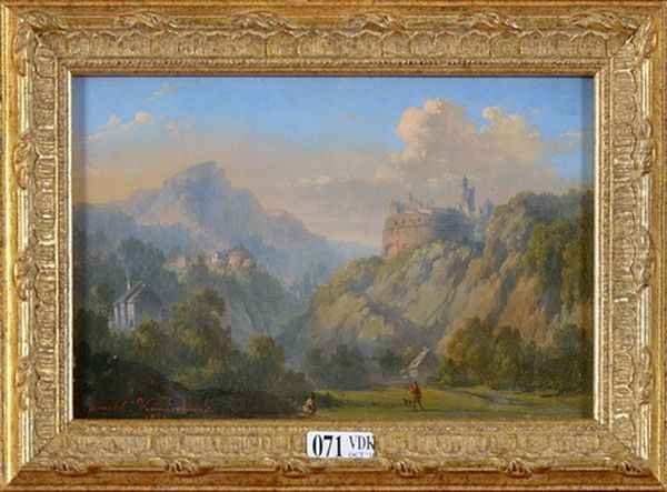 Paysage Italien Anime Oil Painting by Camille Vennemann