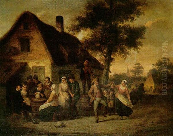 A Village Celebration Oil Painting by Camille Vennemann