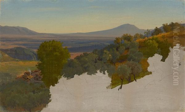 Blick Von Der Casa Baldi Auf Den Monte Artemisio Oil Painting by Albert Venus