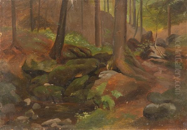 Waldstuck Mit Quelle Oil Painting by Albert Venus