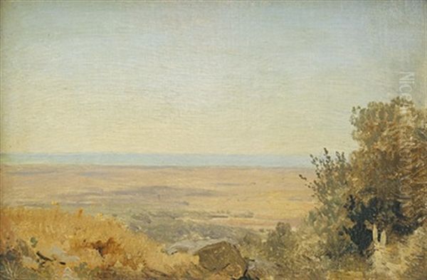 Blick Von Albano Auf Das Tyrrhenische Meer Oil Painting by Albert Venus