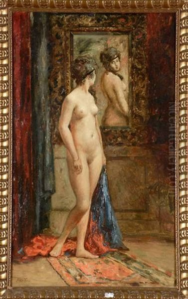 Femme Nue Au Miroir Oil Painting by Alejo Vera Estaca