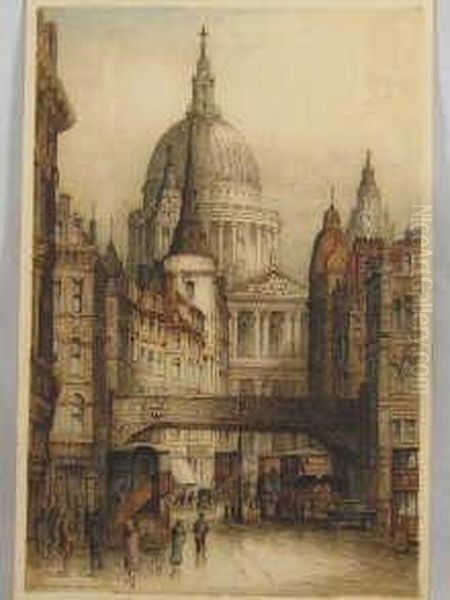 St. 
Paul's Cathedral Oil Painting by James Alphege Brewer