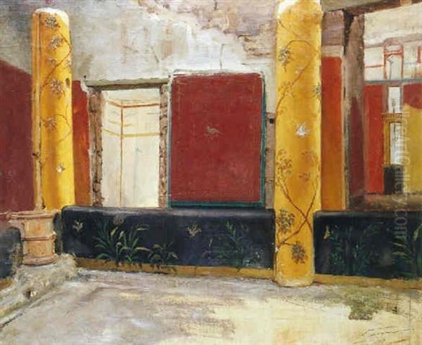 Interior De Una Casa En Pompeya Oil Painting by Alejo de Vera