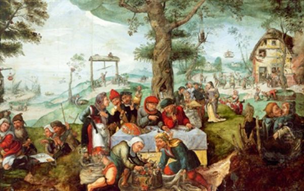 Die Verspottung Der Menschlichen Torheiten Oil Painting by Frans Verbeeck