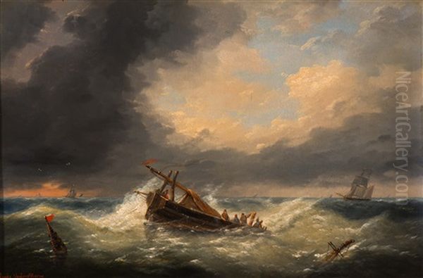 The Rescue Is Near Oil Painting by Louis Verboeckhoven the Younger