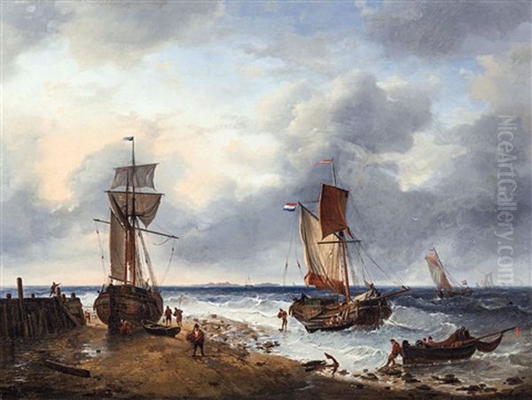 Seascape (1835) Oil Painting by Louis Charles Verboeckhoven