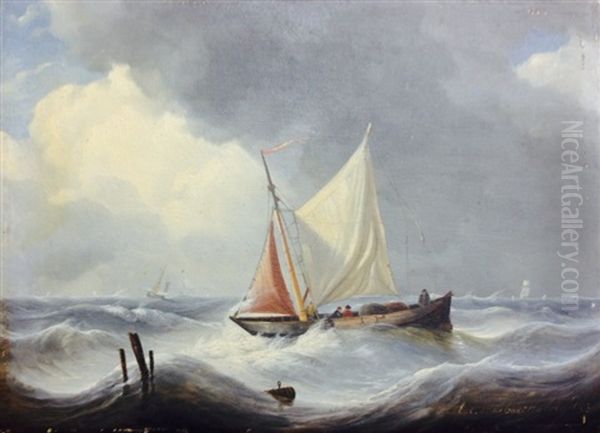 Marine Oil Painting by Louis Charles Verboeckhoven