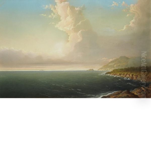 Seascape Oil Painting by George Douglas Brewerton