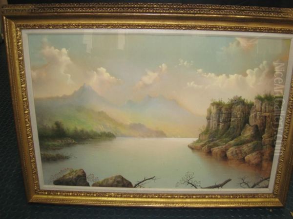 River Scene Oil Painting by George Douglas Brewerton