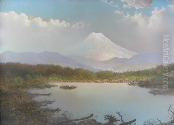 Western Mountainlandscape Oil Painting by George Douglas Brewerton