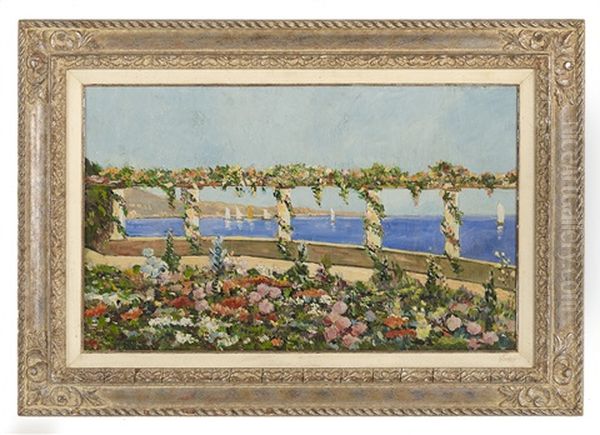 Mediterranean Terrace Oil Painting by Charles-Henri Verbrugghe