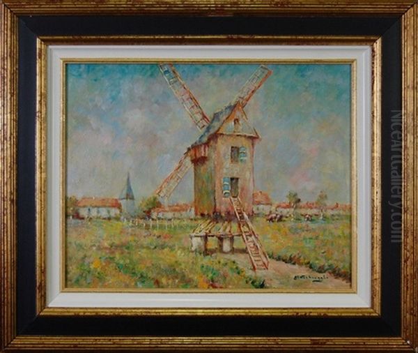 Moulin Dn Hollande Oil Painting by Charles-Henri Verbrugghe