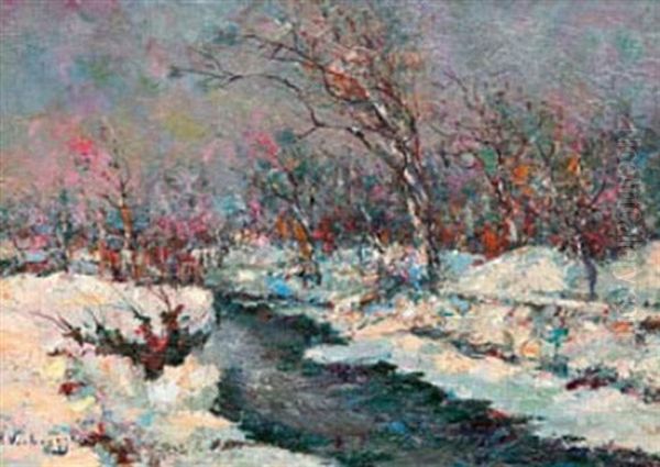 Neige Oil Painting by Charles-Henri Verbrugghe