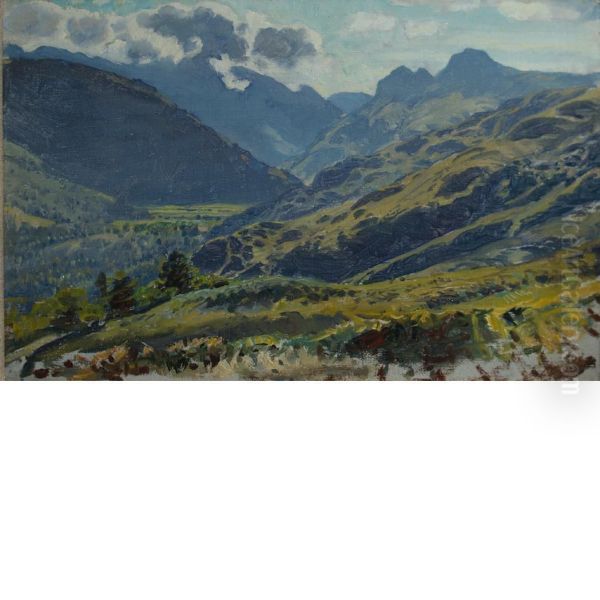 The Langdale Pikes Oil Painting by Anna Richards Brewster