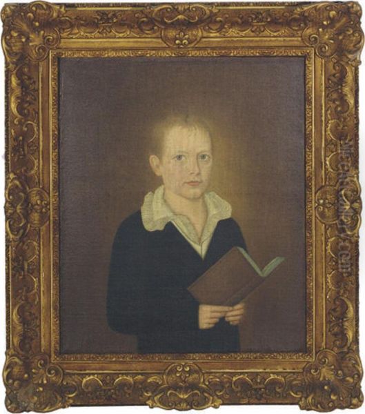 Portrait Of A Boy Holding A Book Oil Painting by John, Brewster Jnr.