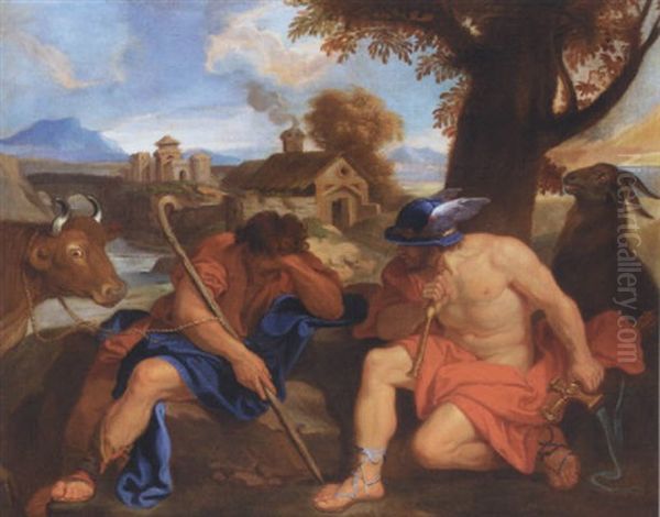 Mercury And Argus Oil Painting by Francois (Van Hamken) Verdier