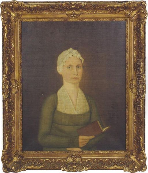 Portrait Of A Woman Holding A Book Oil Painting by John, Brewster Jnr.