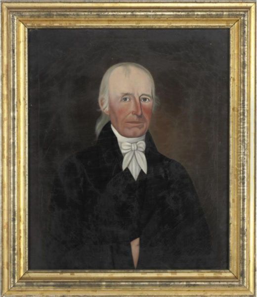 Portrait Of Enoch Perley Known As 'the Squire,' First Settler Of Bridgton, Maine Oil Painting by John, Brewster Jnr.