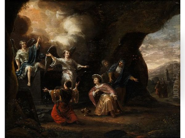 Die Drei Marien Am Leeren Grab Christi Oil Painting by Adriaen Verdoel