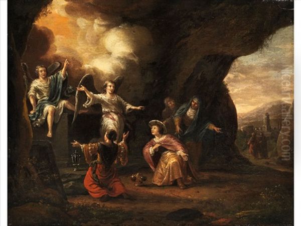 Die Drei Marien Vor Dem Leeren Grab Christi Oil Painting by Adriaen Verdoel