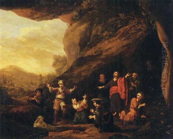 The Raising Of Lazarus Oil Painting by Adriaen Verdoel