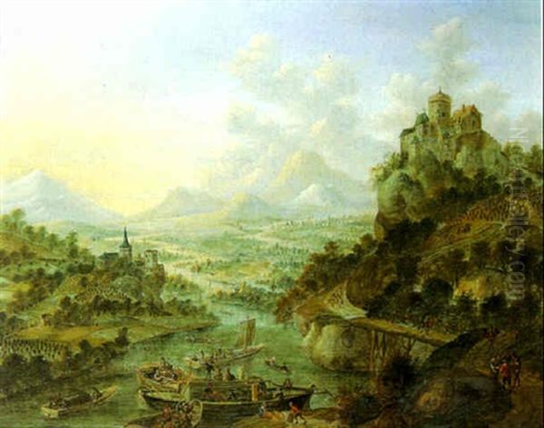 Paysage De La Vallee Du Rhin Oil Painting by Cornelis Verdonck