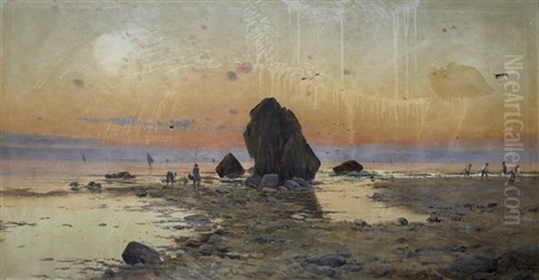 Vista De Praia Com Figuras Oil Painting by Ricardo Verdugo Landi