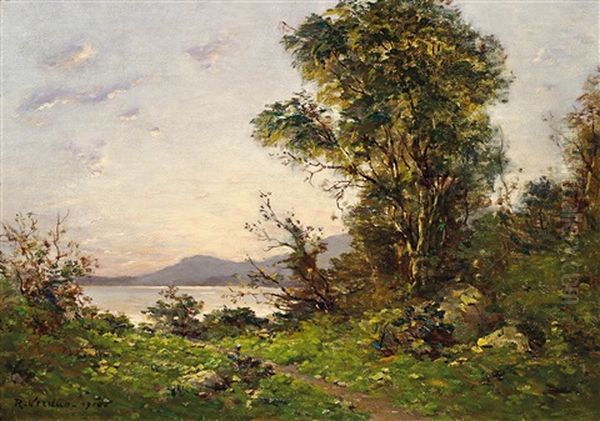 Uferpartie Am Lac Leman(?) Oil Painting by Raymond Jean Verdun