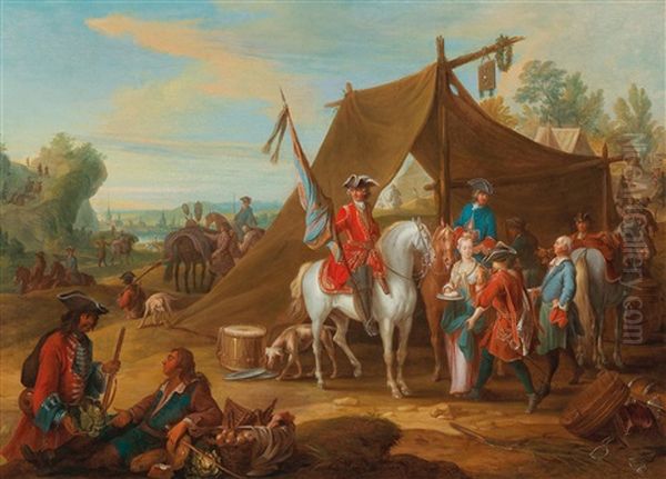 The Household Cavalry Of The Duke Of Savoy With A Standard Bearer Oil Painting by Jan Peeter Verdussen