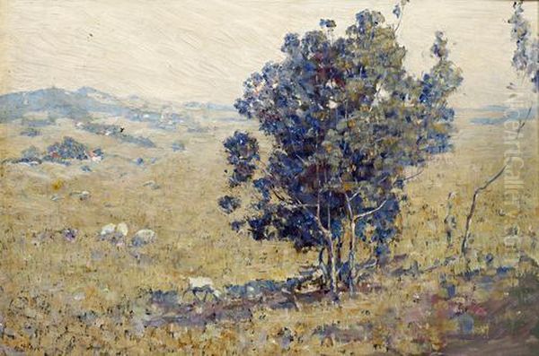 Landscape With Sheep Oil Painting by Lydia Amanda Brewster Sewell