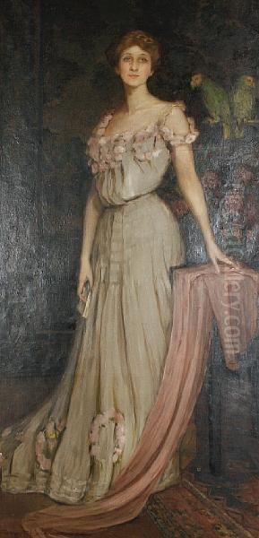 Portrait Of Florida Scott-maxwell (nee Pier) Oil Painting by Lydia Amanda Brewster Sewell